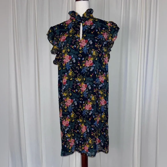Madewell x No. 6 Floral Ruffle Silk Shift Dress - Picture 4 of 8